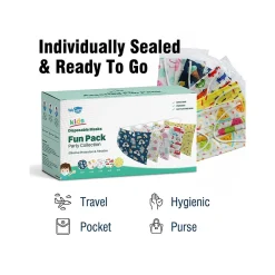 WeCare 3-ply Disposable Face Masks, Kids, Assorted Party Collection Designs, 50/Box (WMN100089)