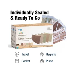 WeCare 3-ply Disposable Face Masks, Kids, Assorted Earth Tones, 50/Box (WMN100094)