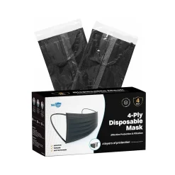 WeCare 4-ply Disposable Face Mask, Adult, Classic Black, 50/Box (WMN100086)