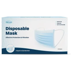WeCare 3-ply Disposable Face Mask, Adult, Blue, 50/Box (WMN100003)
