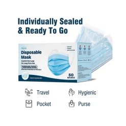 WeCare 3-ply Disposable Face Mask, Adult, Navy, 50/Box (WMN100022)