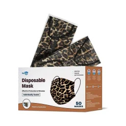 WeCare 3-ply Disposable Face Mask, Adult, Leopard, 50/Pack (WMN100072)