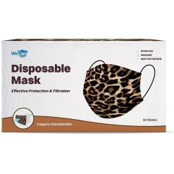 WeCare 3-ply Disposable Face Mask, Adult, Leopard, 50/Pack (WMN100072)