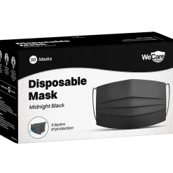 WeCare 3-ply Disposable Face Mask, Adult, Midnight Black, 50/Box (WMN100119)