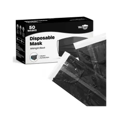 WeCare 3-ply Disposable Face Mask, Adult, Midnight Black, 50/Box (WMN100119)