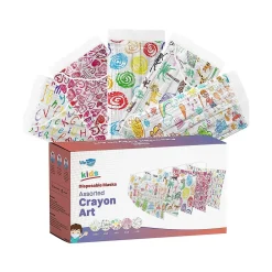 WeCare 3-ply Disposable Face Masks, Kids, Assorted Crayon Art Designs, 50/Box (WMN100116)