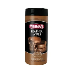 1-Ply Leather Wipes, Lemon Scent, 30 Wipes/Tub (91)<Weiman Discount