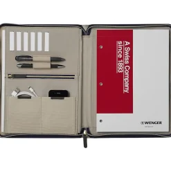 Amelie Polyester Padfolio with Zipper Closure, Navy (601565)<Wenger