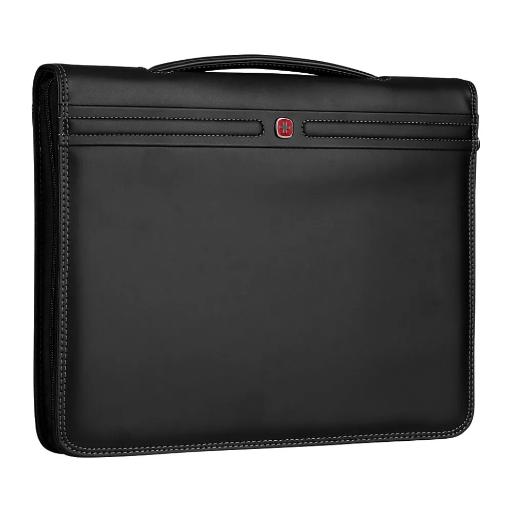 Concept Polyester Padfolio with Zipper Closure, Black (601563)<Wenger New