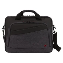 State Laptop Slim Briefcase, Black/Gray Heather Polyester (WG3860204581)<Wenger Outlet