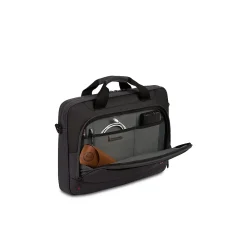State Laptop Slim Briefcase, Black/Gray Heather Polyester (WG3860204581)<Wenger Outlet