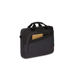 State Laptop Slim Briefcase, Black/Gray Heather Polyester (WG3860204581)<Wenger Outlet