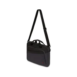 State Laptop Slim Briefcase, Black/Gray Heather Polyester (WG3860204581)<Wenger Outlet
