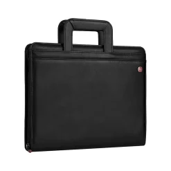 Venture Vinyl Padfolio with Zipper Closure, Black (601389)<Wenger Sale