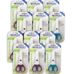Scissors|Westcott 5" Plastic Kid's Scissors, Blunt Tip, Assorted Colors, 12/Pack (ACM15315-12)