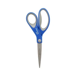 Scissors|Westcott 8" Stainless Steel Scissors, Pointed Tip, Silver/Blue/Gray (17930)