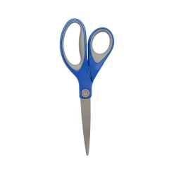 Scissors|Westcott 8" Stainless Steel Scissors, Pointed Tip, Silver/Blue/Gray (17930)
