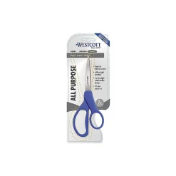 Scissors|Westcott All Purpose Preferred 7" Stainless Steel Scissors, Pointed Tip, Blue (43217)