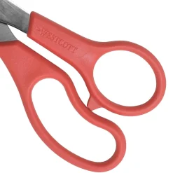 Scissors|Westcott All Purpose Value 8" Stainless Steel Standard Scissors, Pointed Tip, Red (40618)