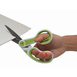 Scissors|Westcott CarboTitanium 8" Multi-Purpose/Heavy Duty Scissor, Blunt Tip, Green/White (17444)