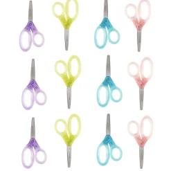 Scissors|Acme United Westcott® Jellies™ Kids 5" Stainless Steel Gel Handle Scissors, Blunt Tip, Assorted Colors, 12/Pack (67364)