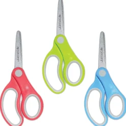 Scissors|Westcott Junior 5" Stainless Steel Kid's Scissors, Blunt Tip, Assorted, 12/Pack (ACM15971)