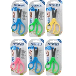 Scissors|Westcott School Kumfy 5" Metal Blunt Tip, Assorted Colors, Pack of 6 (ACM13594-6)