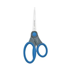 Scissors|Westcott Soft Handle Student 7" Stainless Steel Kid's Scissors, Pointed Tip, Assorted Colors (14609)