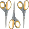 Scissors|Westcott Titanium Bonded 8" Titanium Multi-Purpose/Heavy Duty Scissor, Pointed Tip, Gray/Yellow, 3/Pack (17532)
