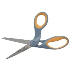 Scissors|Westcott Titanium Bonded 8" Titanium Heavy Duty General Purpose Scissor, Sharp Tip, Gray/Yellow (13731)