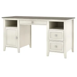 Computer Desks*Whalen Abington 60"W Wood Computer Desk, Dusty Aged Oak/Antique White (SPUS-ABTD)