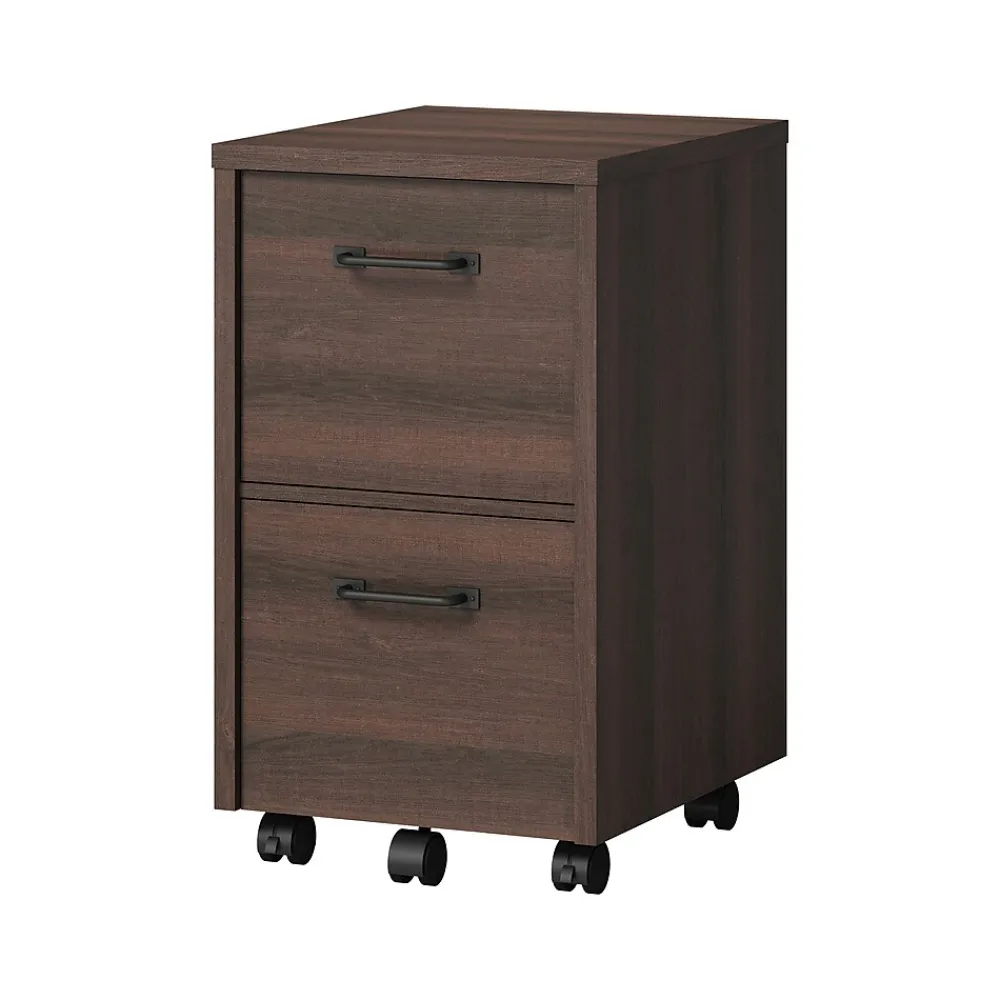 File Cabinets*Whalen Dulzura 2-Drawer Mobile Vertical File Cabinet, Letter/Legal Size, 29.25"H x 17"W x 20"D, Dark Brown (SPUS-DZMF-DBM)