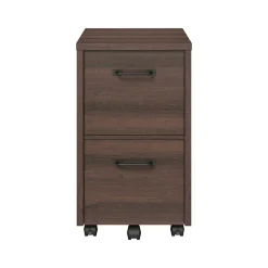 File Cabinets*Whalen Dulzura 2-Drawer Mobile Vertical File Cabinet, Letter/Legal Size, 29.25"H x 17"W x 20"D, Dark Brown (SPUS-DZMF-DBM)