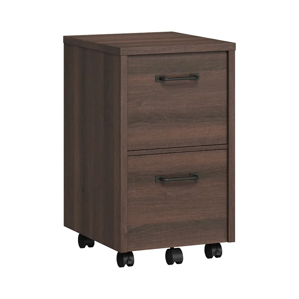File Cabinets*Whalen Dulzura 2-Drawer Mobile Vertical File Cabinet, Letter/Legal Size, 29.25"H x 17"W x 20"D, Dark Brown (SPUS-DZMF-DBM)