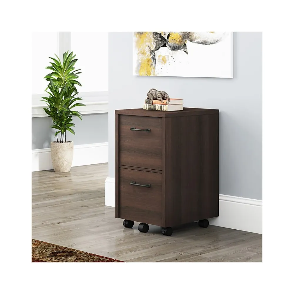 File Cabinets*Whalen Dulzura 2-Drawer Mobile Vertical File Cabinet, Letter/Legal Size, 29.25"H x 17"W x 20"D, Dark Brown (SPUS-DZMF-DBM)