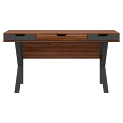 Office Desks*Whalen Stirling 60"W Table, Natural Walnut/Charcoal Gray (SPLS-ST60D)