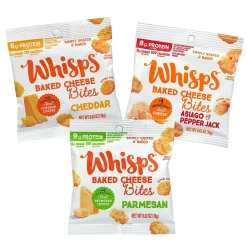 Whisps Baked Cheese Bites Variety Snack Packs, 0.63 oz, 18/Pack (220-02347)