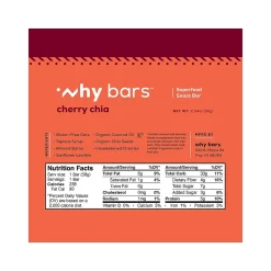 Why Bars Gluten-Free Cherry Chia Superfood Energy Bar, 2.04 oz., 12 Bars/Box (WB4)