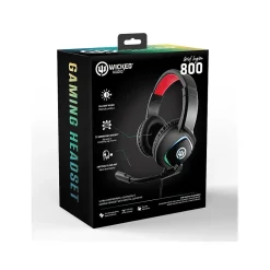 Online Wicked Audio Grid Legion 800 Surround Sound Gaming Over-the-Ear Headset, 3.5mm, Black (WI-GH800)