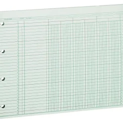 Accounting & Record Journals*ACCO Wilson Jones Columnar Sheets, Ledger Paper, Ruled, 30 Lines, 6 Columns, Green Paper, 9 1/4" x 11 7/8", 100/Pk
