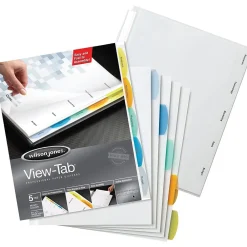 Dividers|Wilson Jones View-Tab Blank Paper Dividers, 8-Tab, White, Set (W55965)