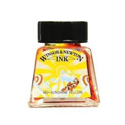 Pens|Winsor & Newton Winsor and Newton Drawing Inks sunshine yellow 14 ml 633 [Pack of 4]