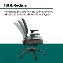 Office Chairs*Workplace 2.0 Workplace2.0 Health™ Bedford Polyurethane/Nylon Task Chair, Black (WP62574)