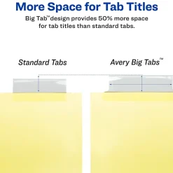 Dividers|Avery WorkSaver Insertable Tab Index Dividers, 8-Tab, 8-1/2 x 11, Clear, 24 Sets/Box