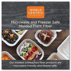 World Centric Fiber Trays, PLA Lined, PFAS Free, 1-Compartment, 18 x 14 x 1, Natural, 100/Carton