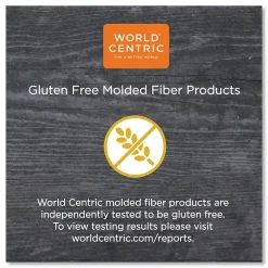 World Centric Fiber Trays, PLA Lined, PFAS Free, 1-Compartment, 18 x 14 x 1, Natural, 100/Carton