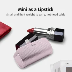 USB-C Power Bank, 5000 mAh, Pink (WED02)<Worryfree Gadgets Best
