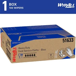 CriticalClean Foodservice Fabric Food Service Cloths, 23.5" x 12.5", Blue, 100 Cloths/Pack (51633)<WypAll Clearance