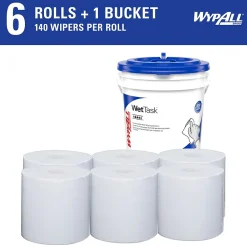 CriticalClean WetTask Fabric Cleaning Wipers, 12.5" x 12", White, 140 Sheets/Roll, 6/Carton (06411)<WypAll Online