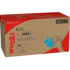 GeneralClean L30 Cleaning Cloths, 10" x 10.8", White, 12 Sheets/Box, 10 Boxes/Carton (03086)<WypAll